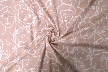 Exclusive Lady McElroy Crowded Faces - Blush Pink Marlie-Care Lawn