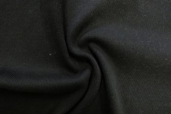 Dewytt - Organic Cotton Tubular Ribbing - Jet Black Remnant - 1.5M