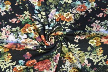 Lady McElroy Floral Fantasy - Viscose Crepe Jersey 3m Remnants