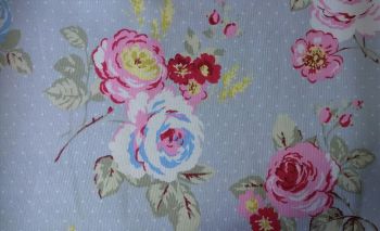 Baby Blue Floral Spot Print Faulty Remnant - 2.6m