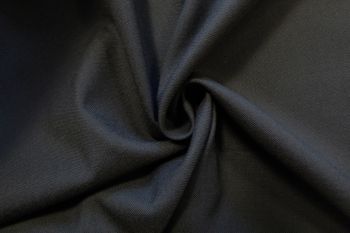 Deadstock Ex-Designer Quality Plain Wool Blend Suiting - Black - Remnant - 1.4M