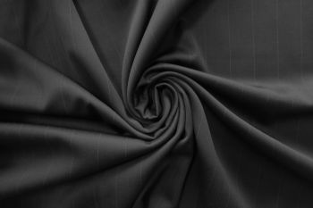 Deadstock-Designer Fine Wool Stripe Suiting  - Black - Remnant - 2.8M