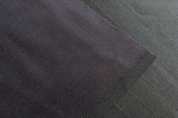 Deadstock-Designer Reversible Fine Wool Self-Stripe Suiting - Black/Navy - Remnant - 1.6M