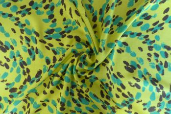 Lady McElroy Painted Pawprints - Lime - Viscose Challis Lawn